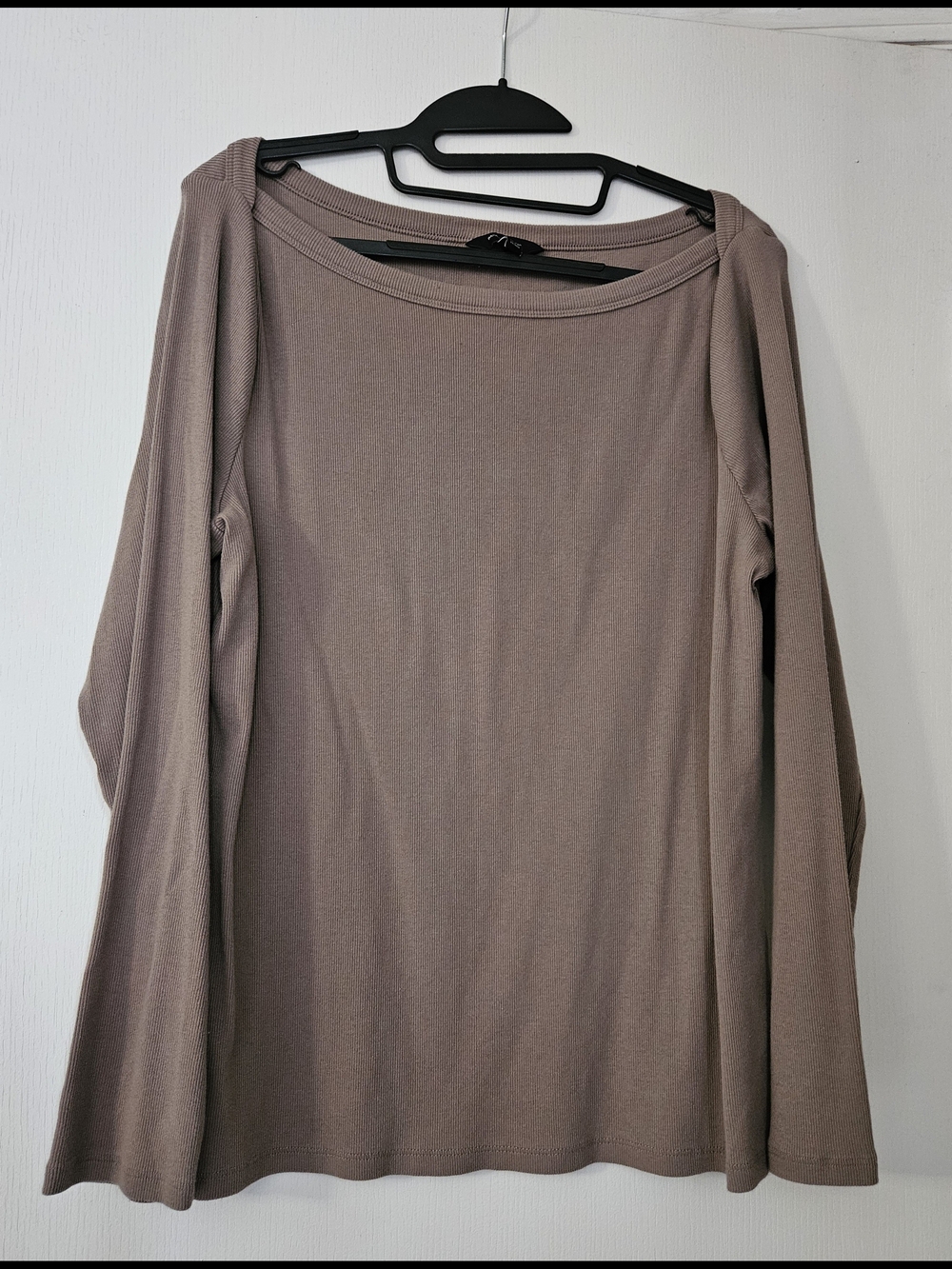 Banana Republic Ribbed Boat Neck Top in Taupe, XL, 16-18